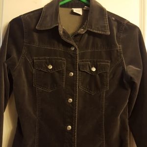Gap velvet button up shirt jacket size 4p